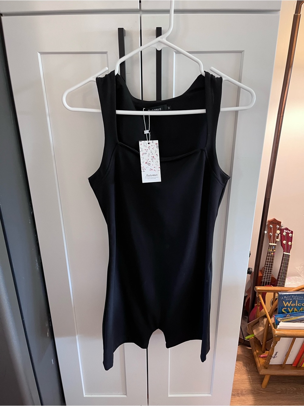NWT Women’s Black Tank Romper Stretchy - Automet
